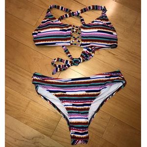 *Never worn* Striped Bikini Set